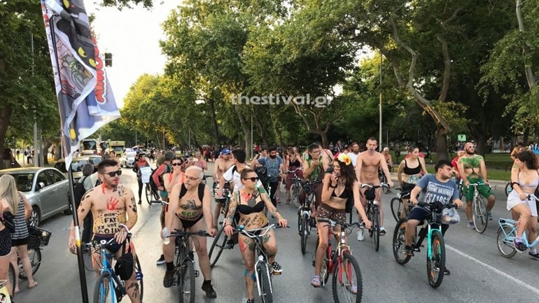 Η 12η Διεθνής Γυμνή Ποδηλατοδρομία στη Θεσσαλονίκη