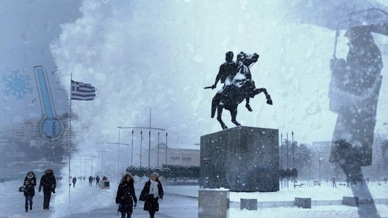 Η Ωκεανίδα χτύπησε: Xιονίζει στη Θεσσαλονίκη