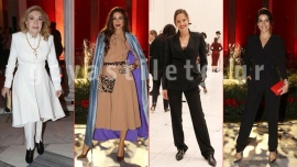 Υβόννη Μπόσνιακ: Λαμπερές κυρίες στο fashion show της στο AXDW